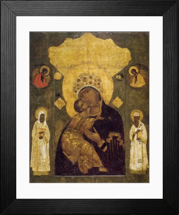 Framed Print : Mother of God of Volokolamsk, 16th century. Artist: Russian icon Framed Print : Mother of God of Volokolamsk, 16th century. Artist: Russian icon