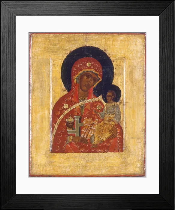 Framed Print : The Virgin The Mountain torn out not by Hands, 16th century. Artist: Russian icon Framed Print : The Virgin The Mountain torn out not by Hands, 16th century. Artist: Russian icon