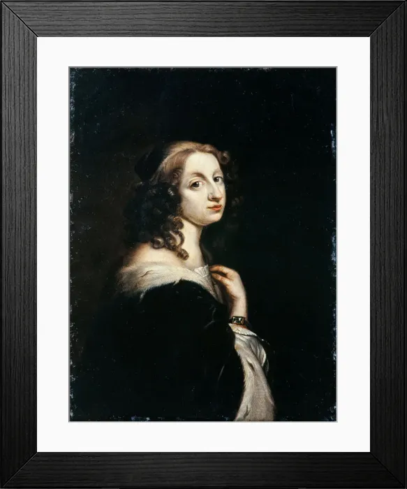 Framed Print : Portrait of Queen Christina of Sweden (1626-1689), c. 1650. Artist: Beck, David (1621-1656) Framed Print : Portrait of Queen Christina of Sweden (1626-1689), c. 1650. Artist: Beck, David (1621-1656)