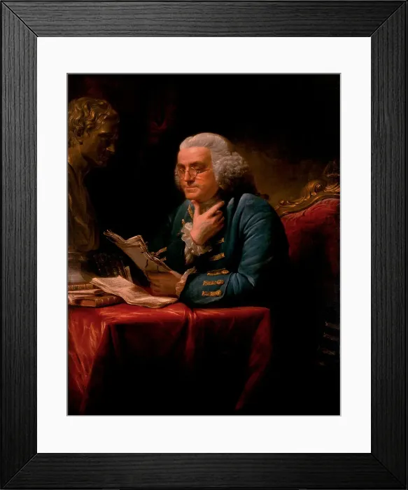 Framed Print : Portrait of Benjamin Franklin, 1767. Artist: Martin, David (1737-1797) Framed Print : Portrait of Benjamin Franklin, 1767. Artist: Martin, David (1737-1797)