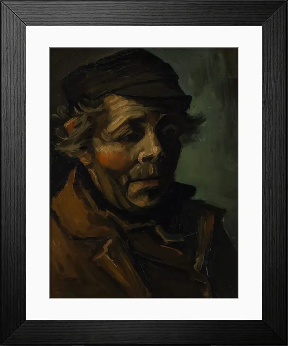 Framed Print : Head of a peasant, 1884. Artist: Gogh, Vincent, van (1853-1890) Framed Print : Head of a peasant, 1884. Artist: Gogh, Vincent, van (1853-1890)