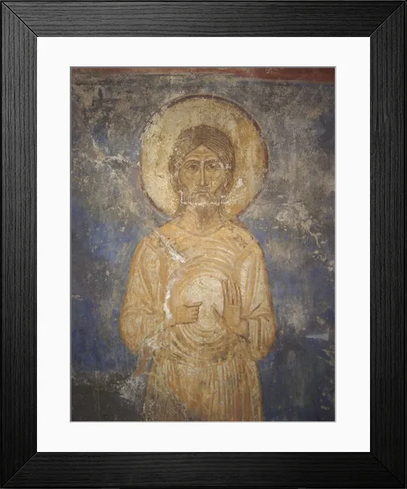 Framed Print : Saint Alexius von Edessa, 12th century. Artist: Ancient Russian frescos Framed Print : Saint Alexius von Edessa, 12th century. Artist: Ancient Russian frescos