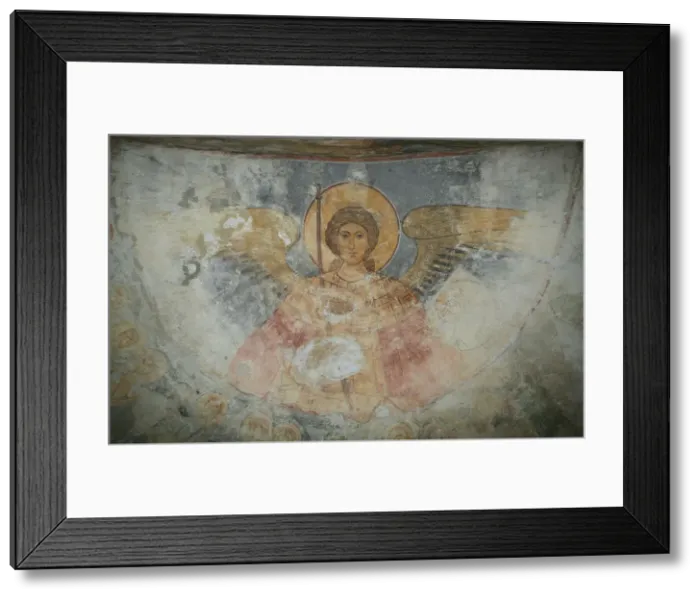 Framed Print : Saint Michael the Archangel, 12th century. Artist: Ancient Russian frescos Framed Print : Saint Michael the Archangel, 12th century. Artist: Ancient Russian frescos