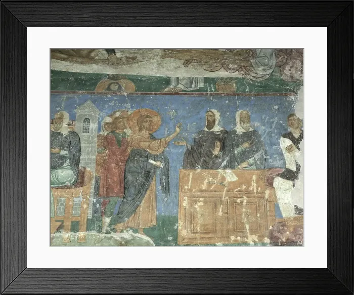 Framed Print : Christ Before Annas and Caiaphas, 12th century. Artist: Ancient Russian frescos Framed Print : Christ Before Annas and Caiaphas, 12th century. Artist: Ancient Russian frescos