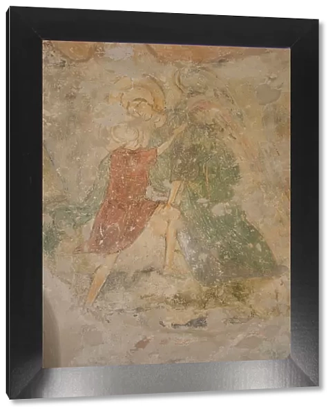 Jacob and the Angel, 12th century. Artist: Ancient Russian frescos
