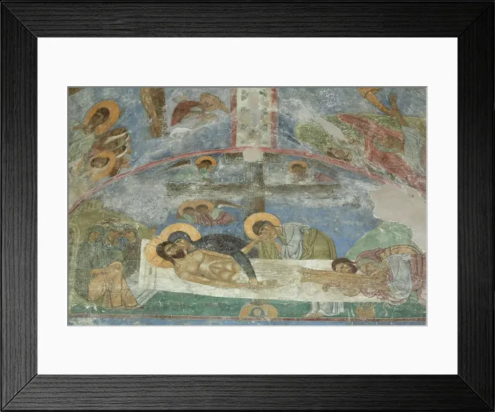 Framed Print : The Entombment of Christ, 12th century. Artist: Ancient Russian frescos