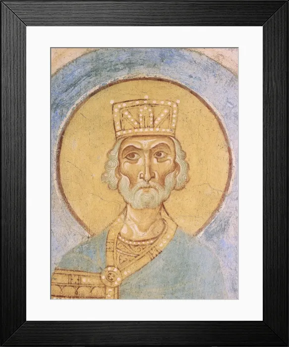 Framed Print : King David, 12th century. Artist: Ancient Russian frescos