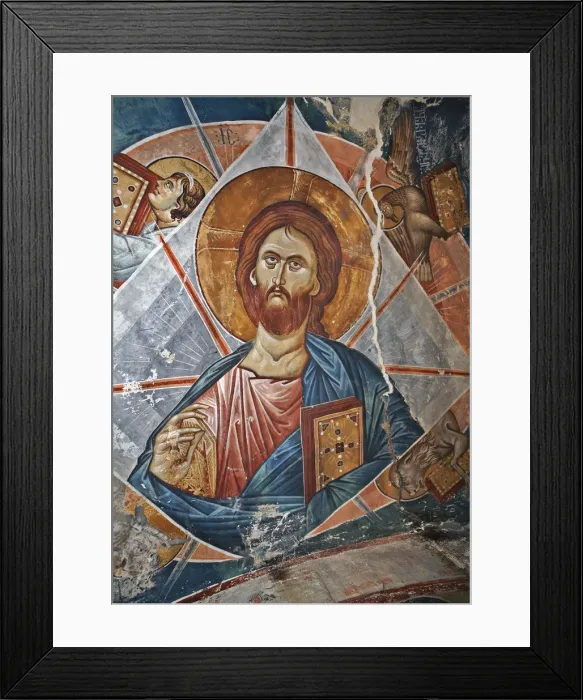 Framed Print : Salvator Mundi (Saviour of the World), 14th century. Artist: Master Gerasime (active 14th century) Framed Print : Salvator Mundi (Saviour of the World), 14th century. Artist: Master Gerasime (active 14th century)