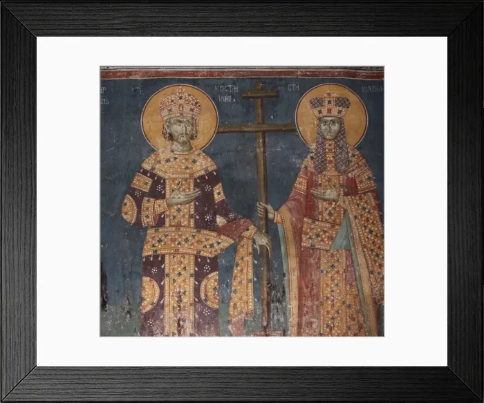 Framed Print : Exaltation of the Cross. Saints Constantine the Great and Helena, 1321-1322. Artist: Anonymous Framed Print : Exaltation of the Cross. Saints Constantine the Great and Helena, 1321-1322. Artist: Anonymous