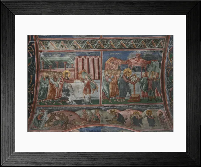 Framed Print : The Healing at Capernaum and other scenes from the Life of Christ, 14th century. Artist: Anonymous Framed Print : The Healing at Capernaum and other scenes from the Life of Christ, 14th century. Artist: Anonymous