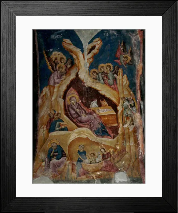 Framed Print : The Nativity of Christ, 14th century. Artist: Anonymous Framed Print : The Nativity of Christ, 14th century. Artist: Anonymous
