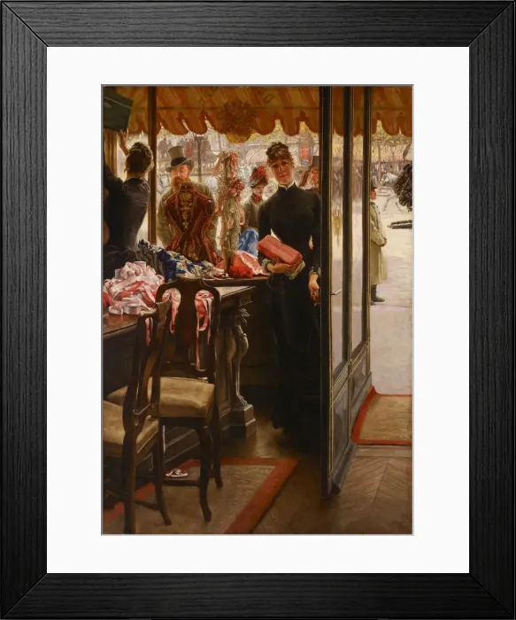 Framed Print : The Shopgirl, 1879-1885. Artist: Tissot, James Jacques Joseph (1836-1902) Framed Print : The Shopgirl, 1879-1885. Artist: Tissot, James Jacques Joseph (1836-1902)