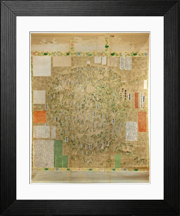Framed Print : Buddhist map of the world, Early 18th cen Artist: Anonymous master Framed Print : Buddhist map of the world, Early 18th cen Artist: Anonymous master