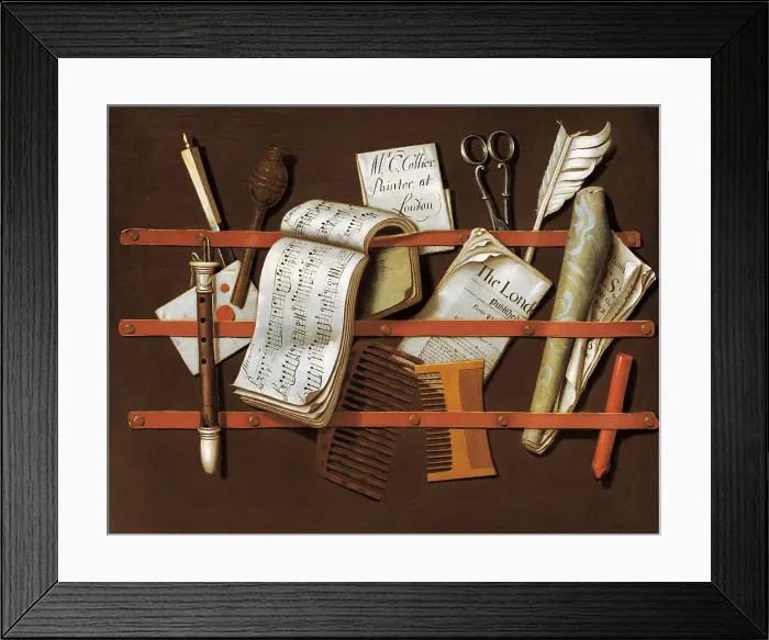 Framed Print : Letter rack, ca 1698. Artist: Collier, Edward (active 1662-1708) Framed Print : Letter rack, ca 1698. Artist: Collier, Edward (active 1662-1708)