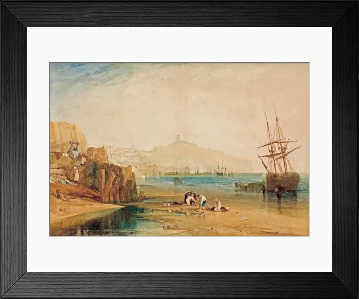 Framed Print : Scarborough, morning, boys catching crabs, c. 1810. Artist: Turner, Joseph Mallord William (1775-1851) Framed Print : Scarborough, morning, boys catching crabs, c. 1810. Artist: Turner, Joseph Mallord William (1775-1851)