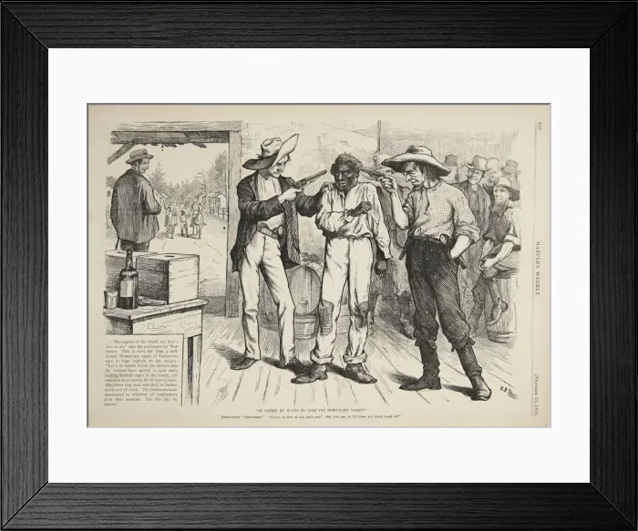 Framed Print : Of Course He Wants to Vote the Democratic Ticket, 1876. Artist: Frost, Arthur Burdett (1851-1928) Framed Print : Of Course He Wants to Vote the Democratic Ticket, 1876. Artist: Frost, Arthur Burdett (1851-1928)