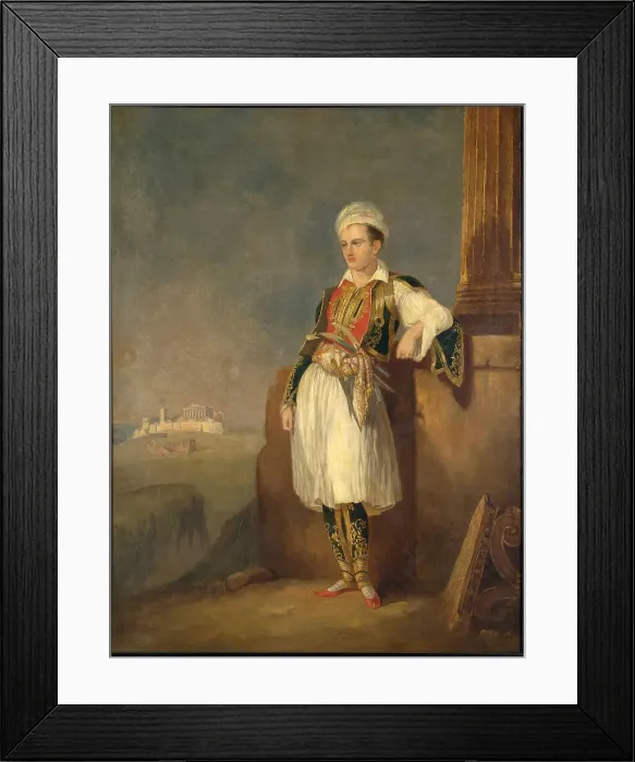 Framed Print : Portrait of the poet Lord George Noel Byron (1788-1824), 1830. Artist: Anonymous Framed Print : Portrait of the poet Lord George Noel Byron (1788-1824), 1830. Artist: Anonymous
