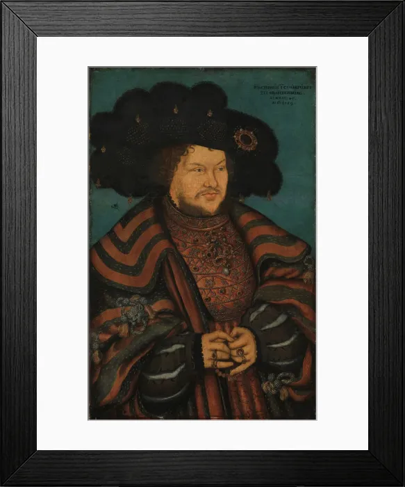 Framed Print : Portrait of Joachim I Nestor (1484-1535), Elector of Brandenburg, 1529. Artist: Cranach, Lucas, the Elder (1472-1553) Framed Print : Portrait of Joachim I Nestor (1484-1535), Elector of Brandenburg, 1529. Artist: Cranach, Lucas, the Elder (1472-1553)