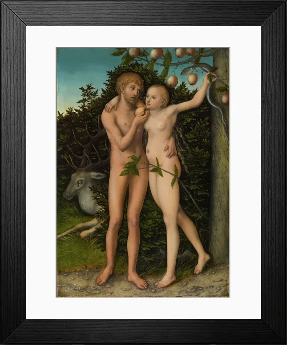 Framed Print : The Fall of Man, after 1537. Artist: Cranach, Lucas, the Elder (1472-1553) Framed Print : The Fall of Man, after 1537. Artist: Cranach, Lucas, the Elder (1472-1553)