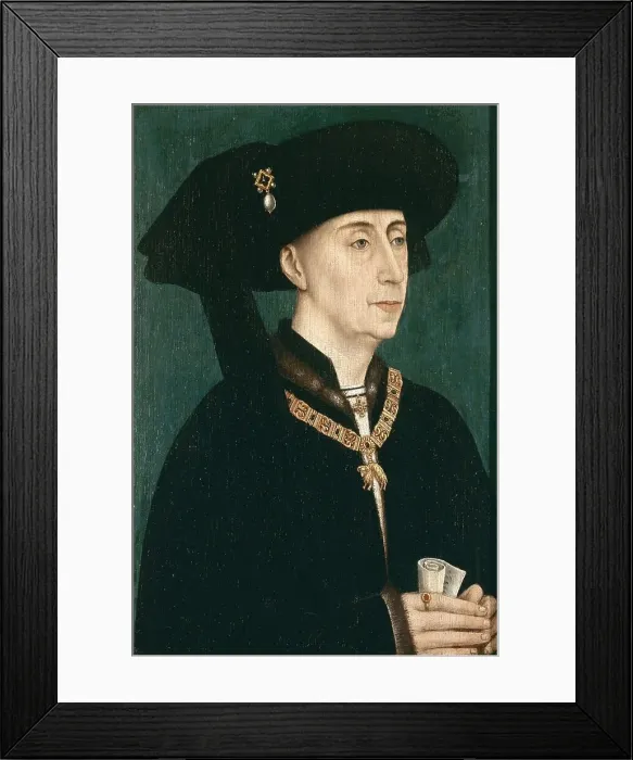Framed Print : Portrait of Philip the Good (1396-1467), after 1450. Artist: Weyden, Rogier van der, (Workshop) Framed Print : Portrait of Philip the Good (1396-1467), after 1450. Artist: Weyden, Rogier van der, (Workshop)