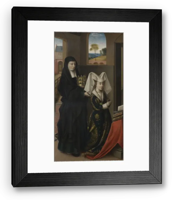 Framed Print : Isabel of Portugal with Saint Elizabeth, 1457-1460. Artist: Christus, Petrus (1410 / 20-1475 / 76) Framed Print : Isabel of Portugal with Saint Elizabeth, 1457-1460. Artist: Christus, Petrus (1410 / 20-1475 / 76)
