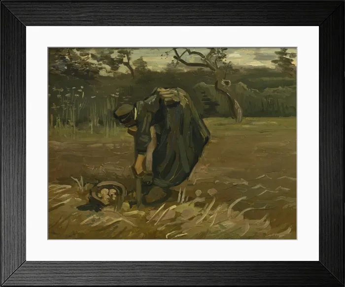Framed Print : Peasant woman, harvesting potatoes, 1885. Artist: Gogh, Vincent, van (1853-1890) Framed Print : Peasant woman, harvesting potatoes, 1885. Artist: Gogh, Vincent, van (1853-1890)