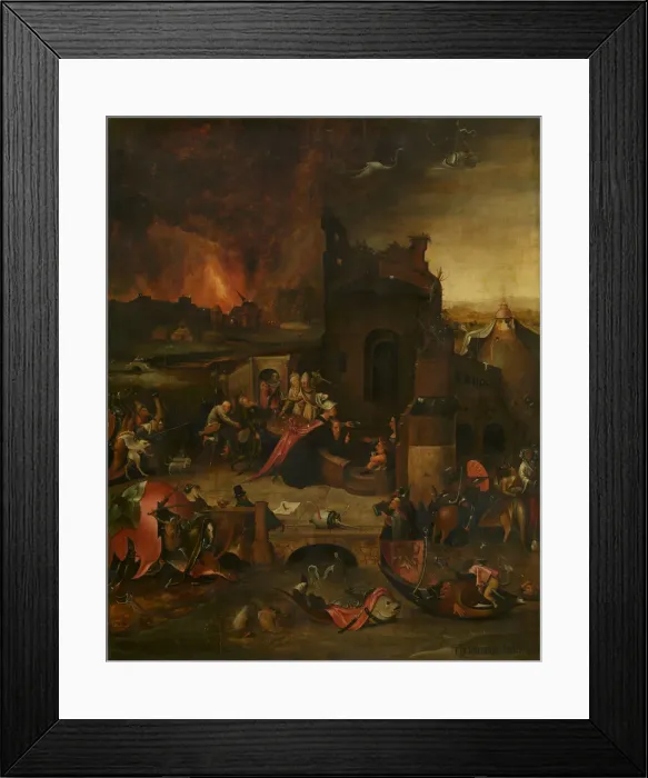 Framed Print : The Temptation of Saint Anthony, 16th century. Artist: Bosch, Hieronymus, (School) Framed Print : The Temptation of Saint Anthony, 16th century. Artist: Bosch, Hieronymus, (School)