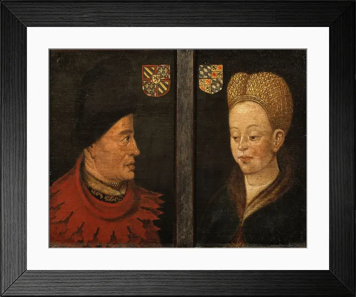 Framed Print : Portraits of of John The Fearless and Margaret of Bavaria, 16th century. Artist: Netherlandish master Framed Print : Portraits of of John The Fearless and Margaret of Bavaria, 16th century. Artist: Netherlandish master