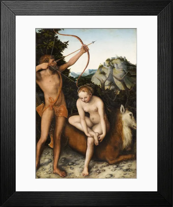 Framed Print : Apollo and Diana, ca 1530. Artist: Cranach, Lucas, the Elder (1472-1553)