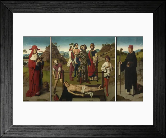 Framed Print : Martyrdom of Saint Erasmus (Triptych), 1458. Artist: Bouts, Dirk (1410 / 20-1475) Framed Print : Martyrdom of Saint Erasmus (Triptych), 1458. Artist: Bouts, Dirk (1410 / 20-1475)