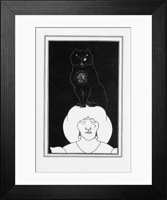 Framed Print : Illustration for the story The black cat by Edgar Allan Poe, 1894-1895. Artist: Beardsley, Aubrey (1872?1898) Framed Print : Illustration for the story The black cat by Edgar Allan Poe, 1894-1895. Artist: Beardsley, Aubrey (1872?1898)