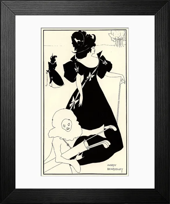 Framed Print : Invitation Card for the Opening of the Golf Club, 1894. Artist: Beardsley, Aubrey (1872?1898) Framed Print : Invitation Card for the Opening of the Golf Club, 1894. Artist: Beardsley, Aubrey (1872?1898)