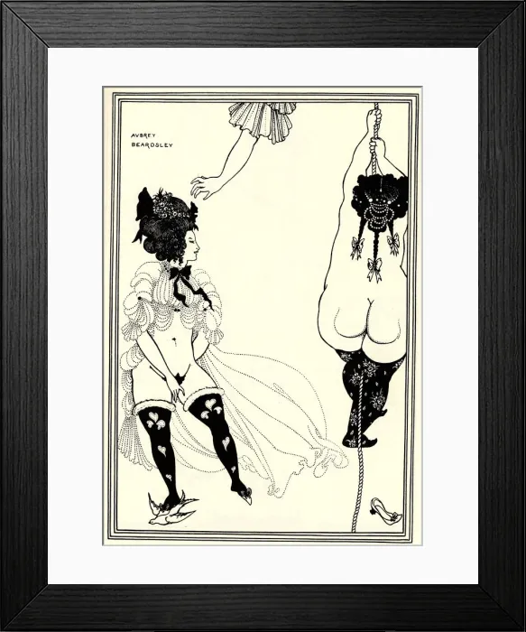 Framed Print : Two Athenian women in distress. Illustration for The Lysistrata of Aristophanes, 1896. Artist: Beardsley, Aubrey (1872?1898) Framed Print : Two Athenian women in distress. Illustration for The Lysistrata of Aristophanes, 1896. Artist: Beardsley, Aubrey (1872?1898)