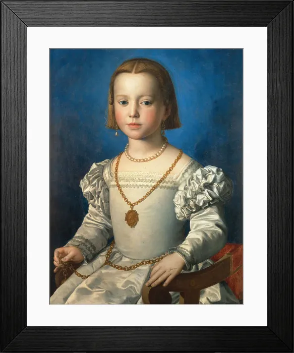 Framed Print : Portrait of Bia de Medici, 1542. Artist: Bronzino, Agnolo (1503-1572) Framed Print : Portrait of Bia de Medici, 1542. Artist: Bronzino, Agnolo (1503-1572)