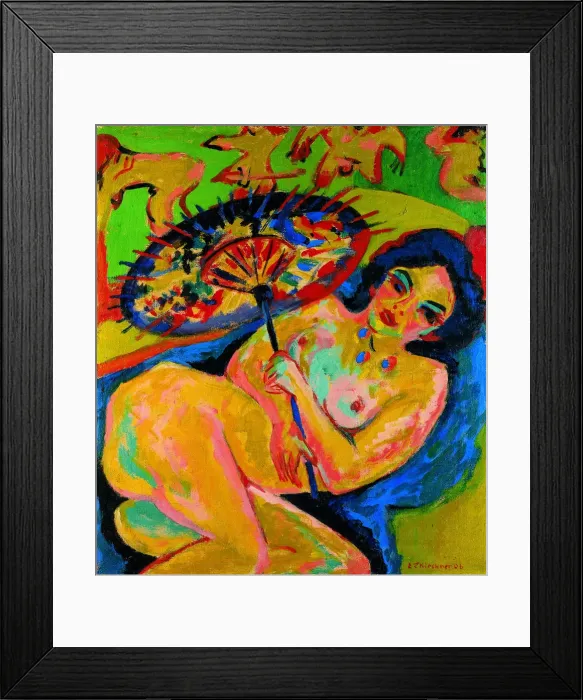 Framed Print : Girl under a Japanese Umbrella, c. 1909. Artist: Kirchner, Ernst Ludwig (1880-1938) Framed Print : Girl under a Japanese Umbrella, c. 1909. Artist: Kirchner, Ernst Ludwig (1880-1938)