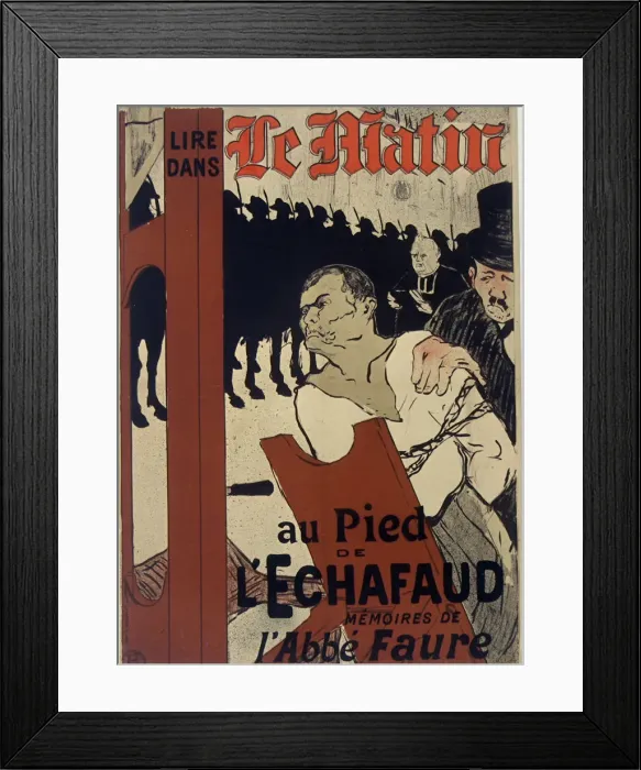 Framed Print : Le Matin: At the Foot of the Scaffold, 1893. Artist: Toulouse-Lautrec, Henri, de (1864-1901) Framed Print : Le Matin: At the Foot of the Scaffold, 1893. Artist: Toulouse-Lautrec, Henri, de (1864-1901)