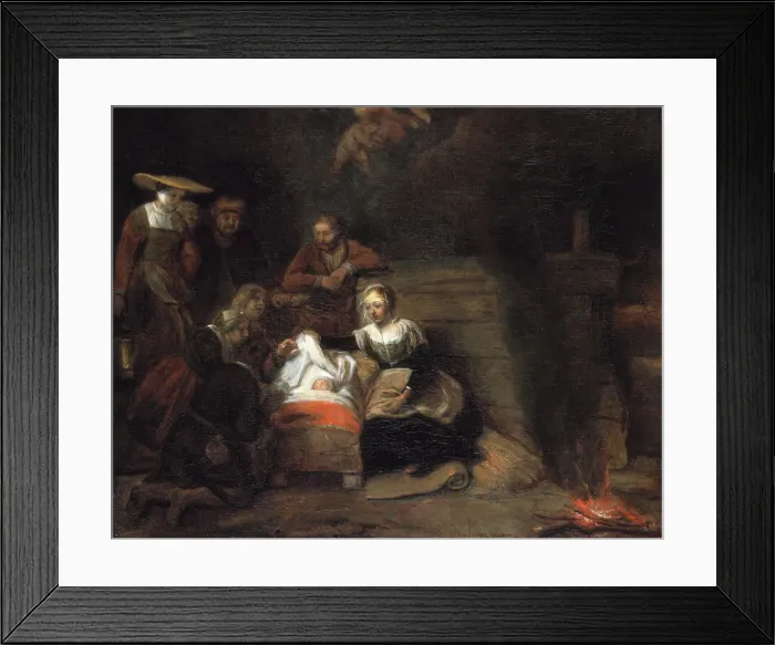 Framed Print : The Adoration of the Christ Child. Artist: Hoogstraten, Samuel Dirksz, van (1627-1678) Framed Print : The Adoration of the Christ Child. Artist: Hoogstraten, Samuel Dirksz, van (1627-1678)