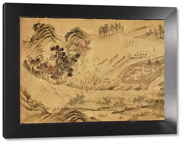 Map with a Russian camp in Eastern Siberia, 1689-1722. Artist: Chinese Master