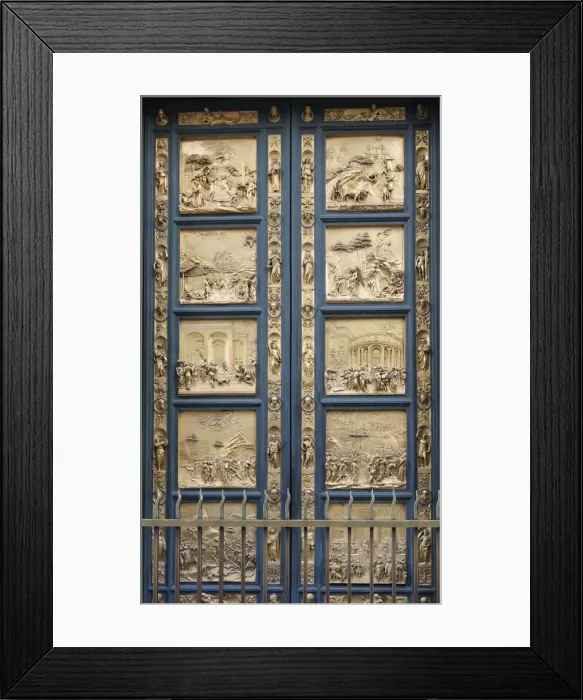 Framed Print : The Gates of Paradise in the Florence Baptistry (Copy), 1425-1452. Artist: Ghiberti, Lorenzo (1378-1455) Framed Print : The Gates of Paradise in the Florence Baptistry (Copy), 1425-1452. Artist: Ghiberti, Lorenzo (1378-1455)