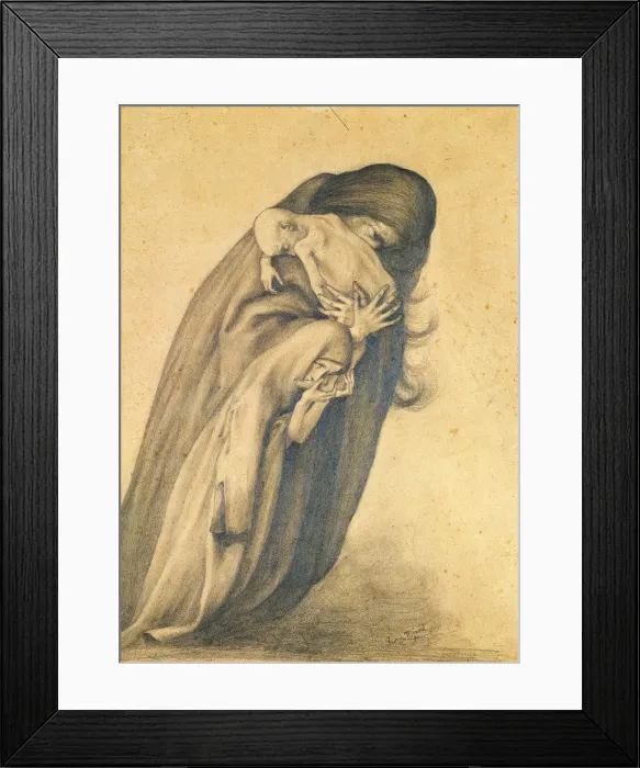 Framed Print : The Grieving Mother, 1890. Artist: Minne, George, Baron (1866-1941) Framed Print : The Grieving Mother, 1890. Artist: Minne, George, Baron (1866-1941)