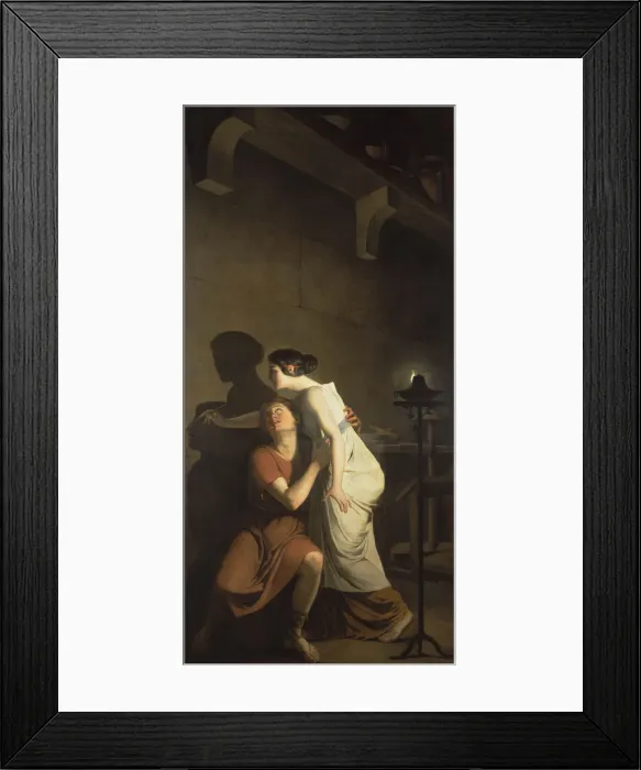 Framed Print : Dibutades, or the Origin of Drawing, 1791. Artist: Suvee, Joseph-Benoit (1743-1807) Framed Print : Dibutades, or the Origin of Drawing, 1791. Artist: Suvee, Joseph-Benoit (1743-1807)