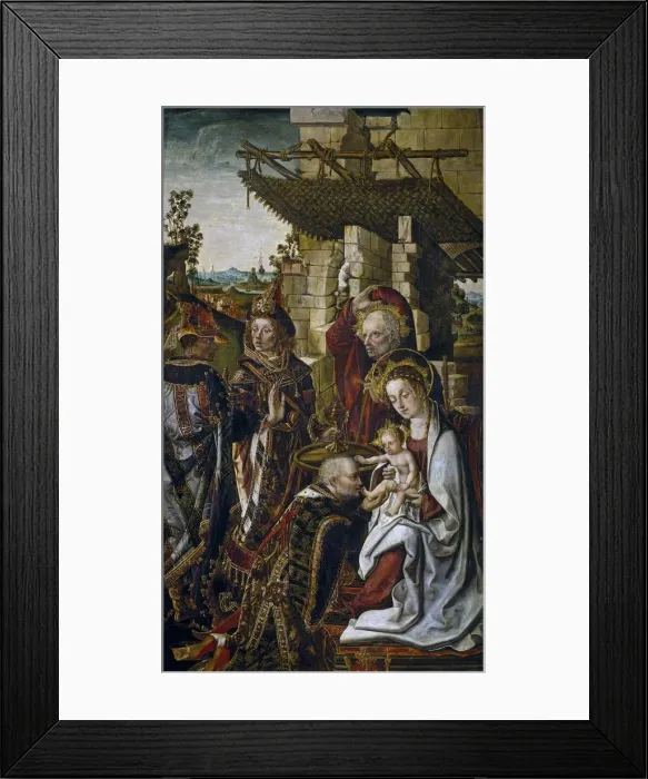 Framed Print : The Adoration of the Magi, c. 1490-1499. Artist: Osona (Orsona), Rodrigo de (active 1465-1514) Framed Print : The Adoration of the Magi, c. 1490-1499. Artist: Osona (Orsona), Rodrigo de (active 1465-1514)
