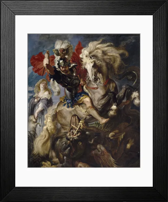 Framed Print : Saint George and the Dragon, 1606-1608. Artist: Rubens, Pieter Paul (1577-1640) Framed Print : Saint George and the Dragon, 1606-1608. Artist: Rubens, Pieter Paul (1577-1640)