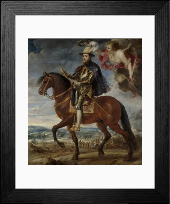 Framed Print : Portrait of Philip II (1527-1598) on Horseback, 1628. Artist: Rubens, Pieter Paul (1577-1640) Framed Print : Portrait of Philip II (1527-1598) on Horseback, 1628. Artist: Rubens, Pieter Paul (1577-1640)