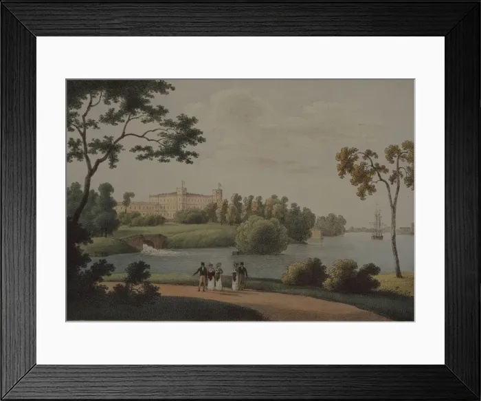 Framed Print : View of the Main Gatchina palace, 1821. Artist: Martynov, Andrei Yefimovich (1768-1826) Framed Print : View of the Main Gatchina palace, 1821. Artist: Martynov, Andrei Yefimovich (1768-1826)