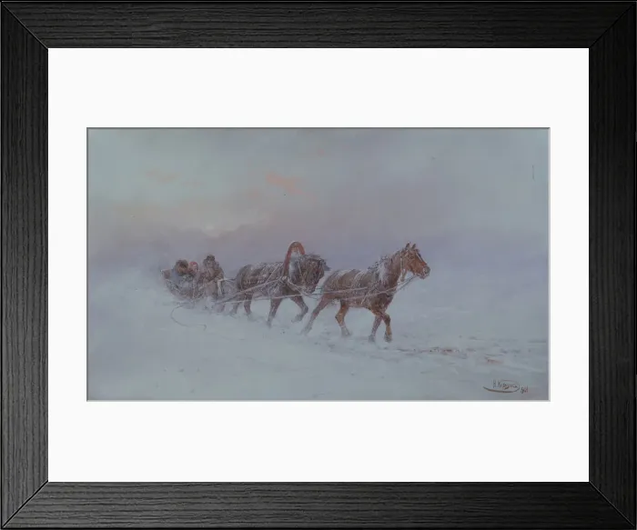 Framed Print : Snowstorm, 1901. Artist: Karasin, Nikolai Nikolayevich (1842-1908) Framed Print : Snowstorm, 1901. Artist: Karasin, Nikolai Nikolayevich (1842-1908)