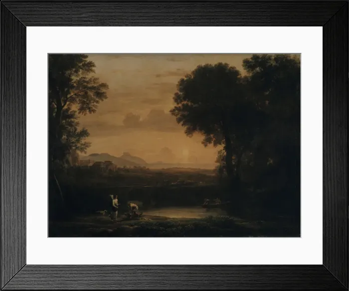 Framed Print : Landscape with Tobias and the Angel, 1663. Artist: Lorrain, Claude (1600-1682) Framed Print : Landscape with Tobias and the Angel, 1663. Artist: Lorrain, Claude (1600-1682)