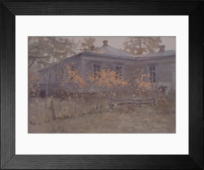 Framed Print : A Country house in autumn, 1902. Artist: Kalinichenko, Jakov Jakovlevich (1869-1938)