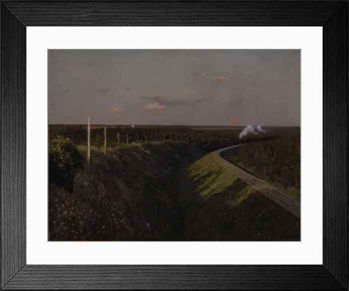 Framed Print : A train on the way, 1890s. Artist: Levitan, Isaak Ilyich (1860-1900) Framed Print : A train on the way, 1890s. Artist: Levitan, Isaak Ilyich (1860-1900)