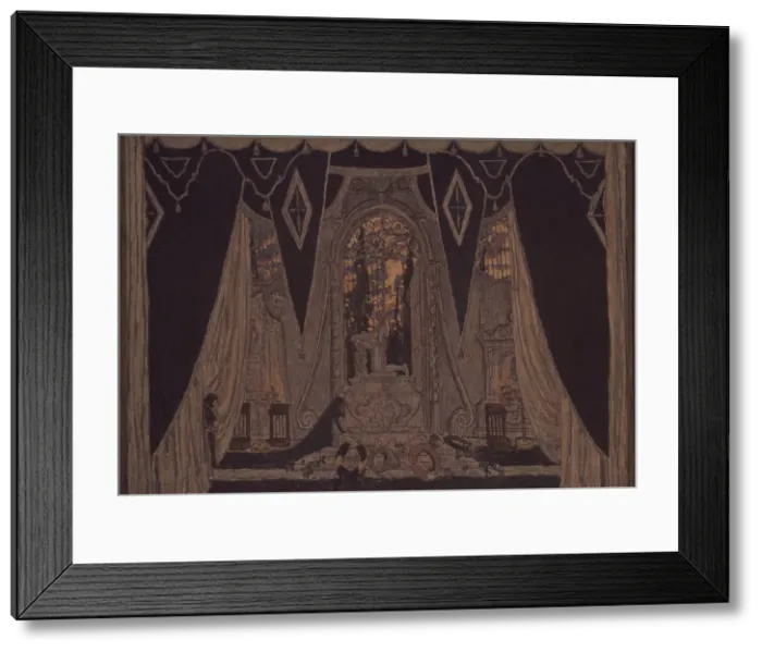 Framed Print : Stage design for the play Don Juan by J. -B. Molliere, 1910. Artist: Golovin, Alexander Yakovlevich (1863-1930) Framed Print : Stage design for the play Don Juan by J. -B. Molliere, 1910. Artist: Golovin, Alexander Yakovlevich (1863-1930)